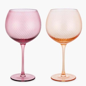 Twist Gin Balloon Glasses – Set of 2 Pink/Peach