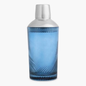 Twist Glass Cocktail Shaker – Blue