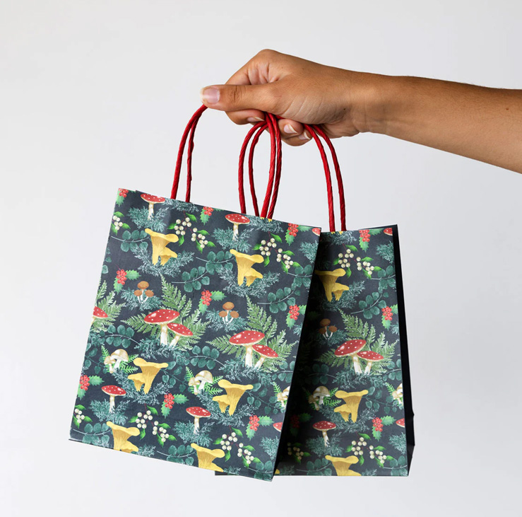 Woodland Forest Eco Christmas Gift Bags - 8 Pack