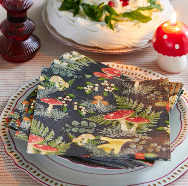 Woodland Forest Mushroom Napkins - 20 Pack - Image 2