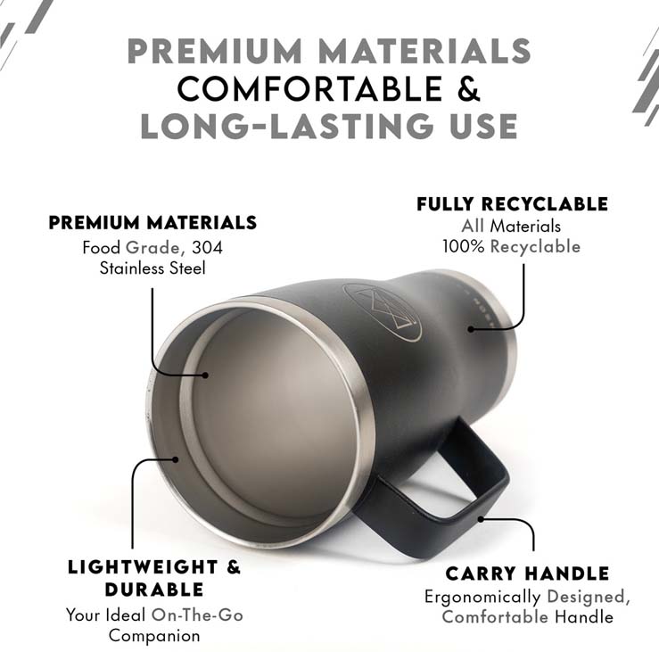 20oz Stainless Steel Tumbler with Handle - Rock Star - Image 2