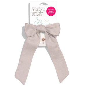 Plastic-free Satin Bow Scrunchie - Pumice Stone