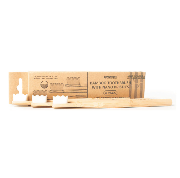 Bamboo Toothbrushes Nano Bristles (Adult) - 3 Pack