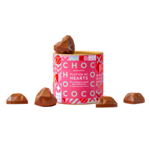 'Flutter of Hearts' Milk Chocolate Love Hearts - 80g