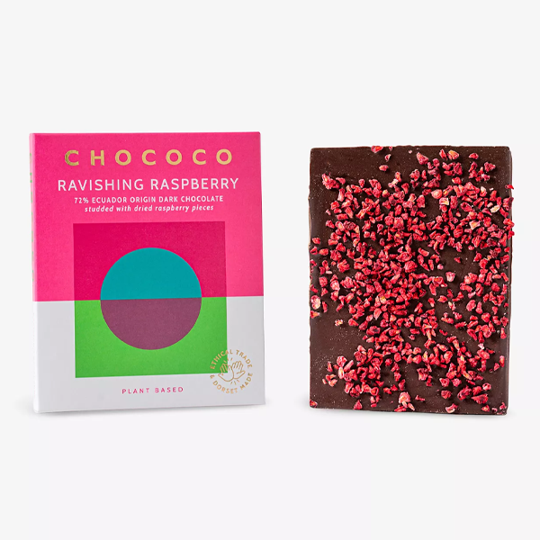 Ravishing Raspberry studded 72% Ecuador Chocolate Bar - 75g