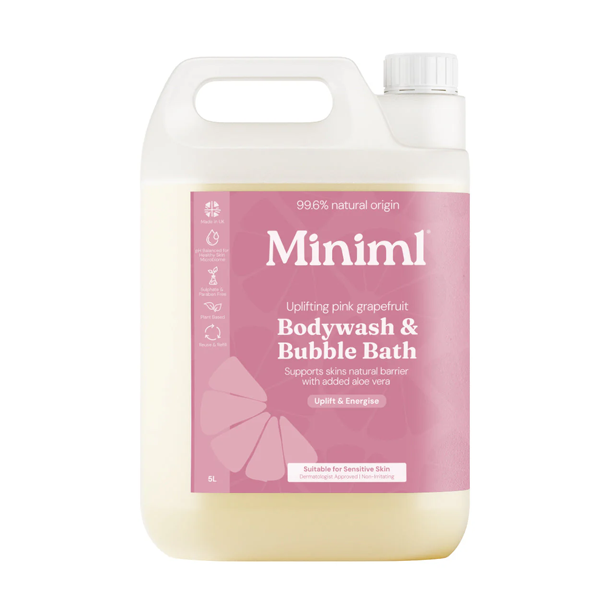 Bodywash + Bubblebath - Pink Grapefruit + Aloe Vera - Bulk Refill 5L