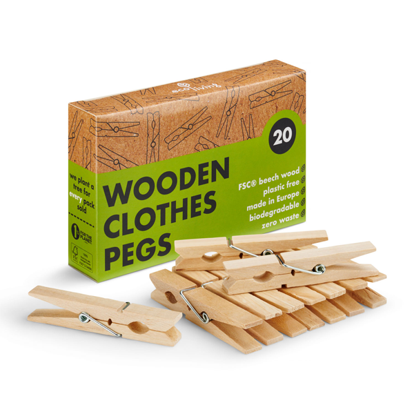 Wooden Clothes Pegs - 20 Pack