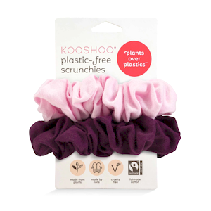 Pink Beet Organic Plastic-Free Hair Scrunchies - 2 Pack