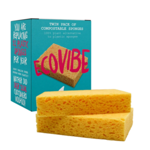 EcoVibe Compostable Cellulose Sponges - Pack of 2