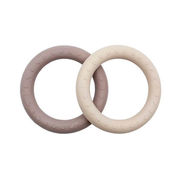 Kawan Teether Rings - Sand and Tan Beige