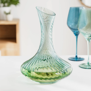Twist Glass Wine Decanter - Green