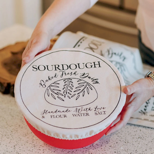 XXL Lined Cotton Bowl Cover 14" - Sourdough