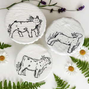 3 Mini Cotton Bowl Covers - Farm Friends 5"