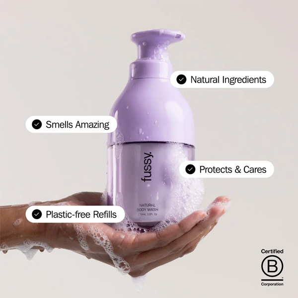 Fussy Refillable Natural Body Wash – Lavender Fields Starter Kit - Image 2