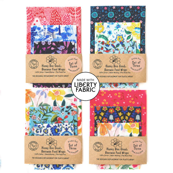 Beeswax Wraps – Liberty Mixed Designs – Set Of 3