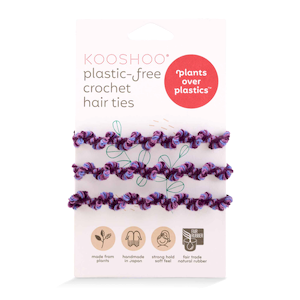 Plastic-Free Crochet Hair Ties - 3 Pack - Purple Frost