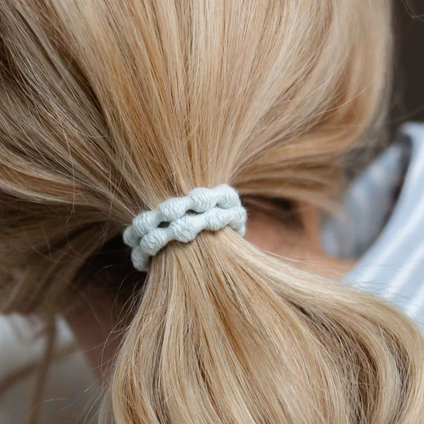 Plastic-free Pearl Hair Ties- 3 Pack - Ocean Pearl - Image 2