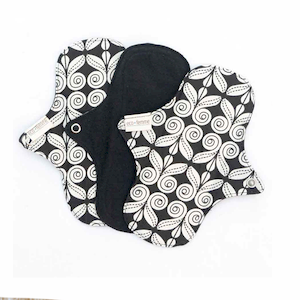 Eco-Femme Organic Cotton Panty Liners with PUL - Black 3 Pack