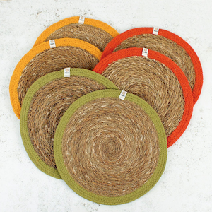 ReSpiin Seagrass & Jute Tablemats - Set of 6 - Brights