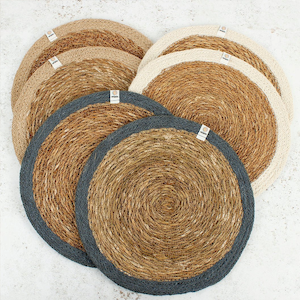 ReSpiin Seagrass & Jute Tablemats - Set of 6 - Naturals