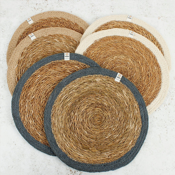 ReSpiin Seagrass & Jute Tablemats - Set of 6 - Naturals