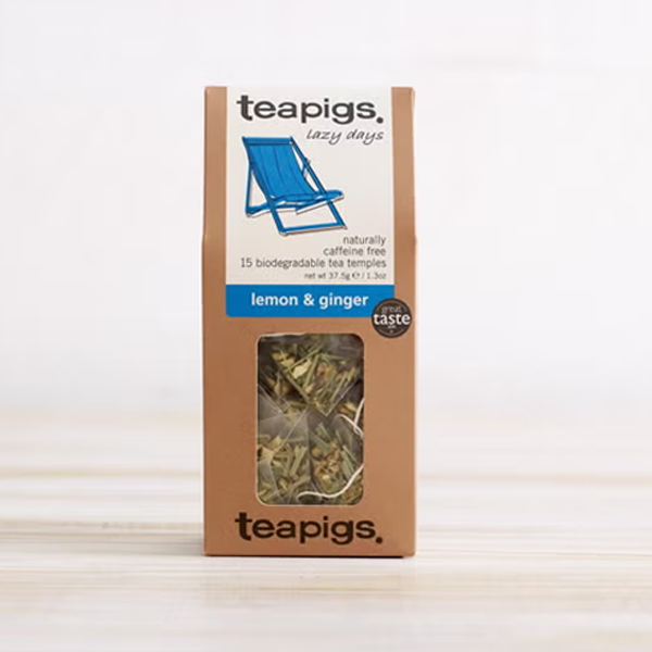 Plastic Free Lemon & Ginger Tea Bags - 15 Tea Temples - Image 2