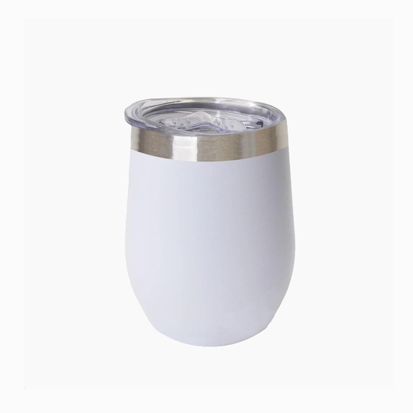 SASSY Insulated Travel Wine Tumbler – White