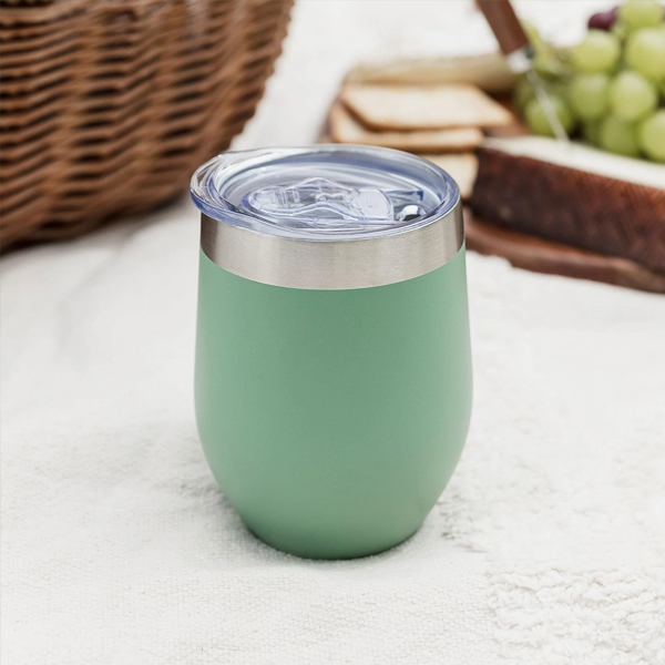 SASSY Stainless Steel Insulated Travel Wine Tumbler – Green