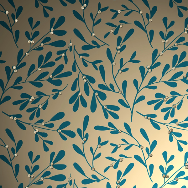 Luxe Gold Christmas Wrapping Paper - Mistletoe