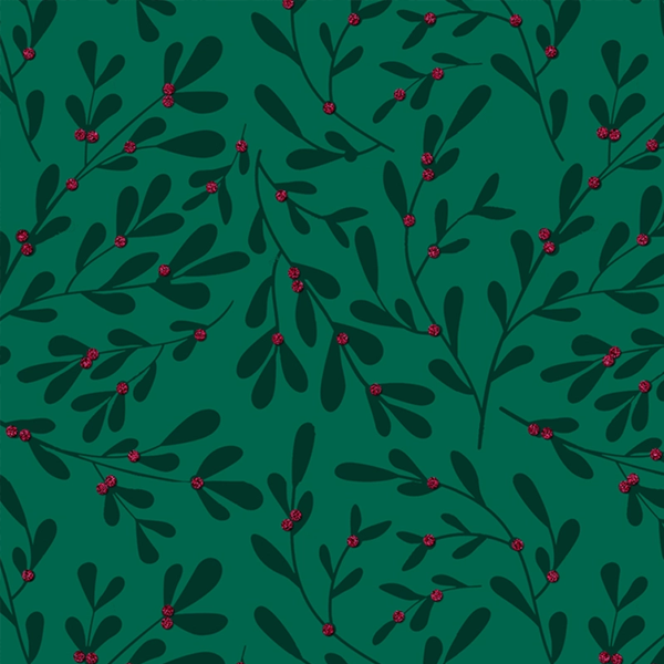 Holly and Ivy Christmas Wrapping Paper - Mistletoe