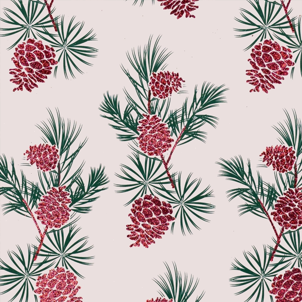 Festive Heritage Christmas Wrapping Paper - Pine Cones