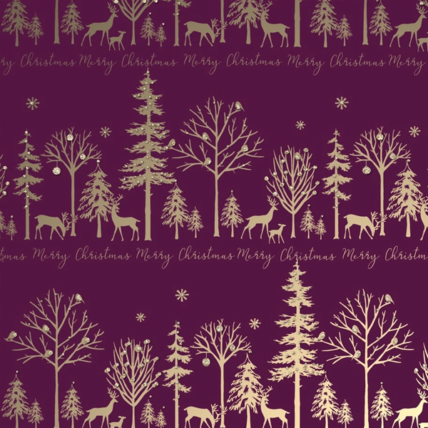 Luxe Berry Christmas Wrapping Paper - Plum Scene