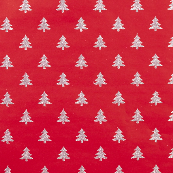Festive Heritage Christmas Wrapping Paper - Silver Tree