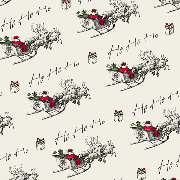Vintage Christmas Wrapping Paper - Sleigh