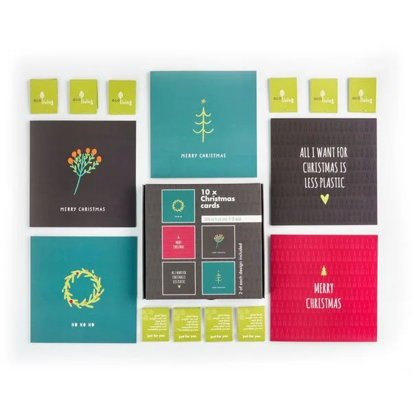 10 Recycled Christmas Cards - Minimalist - all designs included