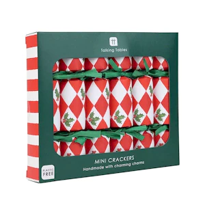Botanical Holly Mini Crackers with Drink Charms - 6 Pack