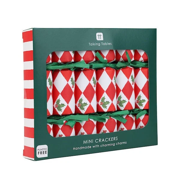 Botanical Holly Mini Crackers with Drink Charms - 6 Pack