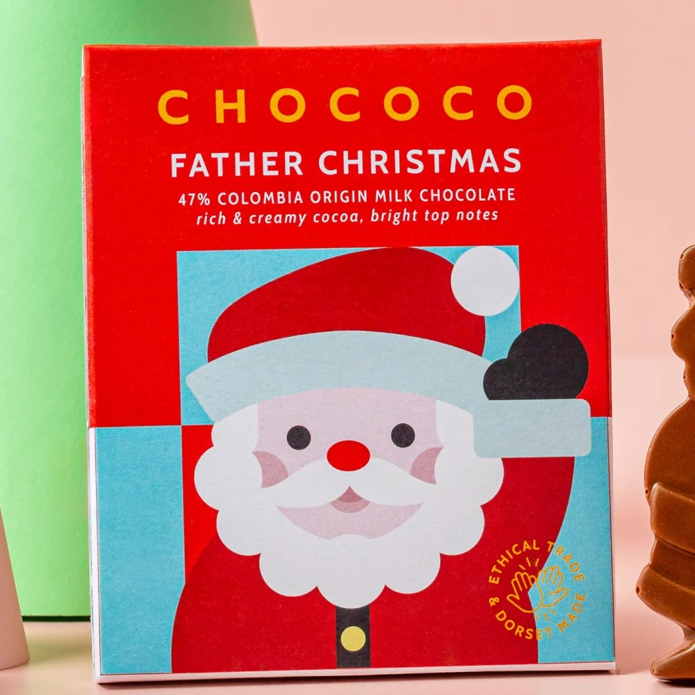 Chococo Father Christmas Milk Chocolate Bar