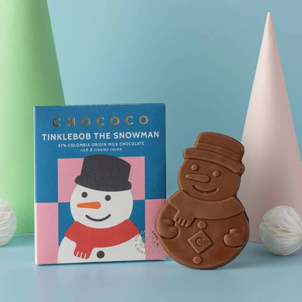 Chococo Tinklebob Snowman Milk Chocolate Bar