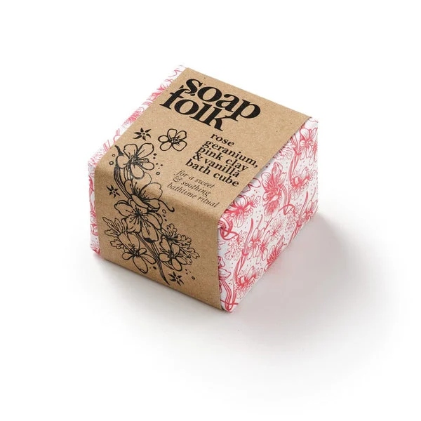 Rose Geranium, Pink Clay & Vanilla Bath Cube