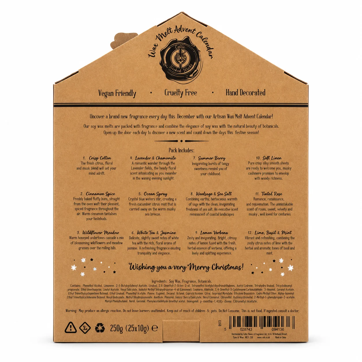 Wax Melt Advent Calendar - 25 Melts - back of box